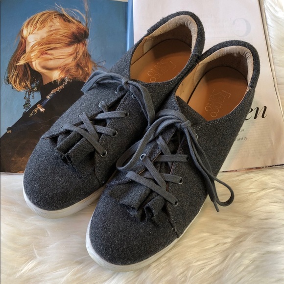Franco Sarto Stephanie Gray Ruffle Sneakers 10M - Picture 8 of 12